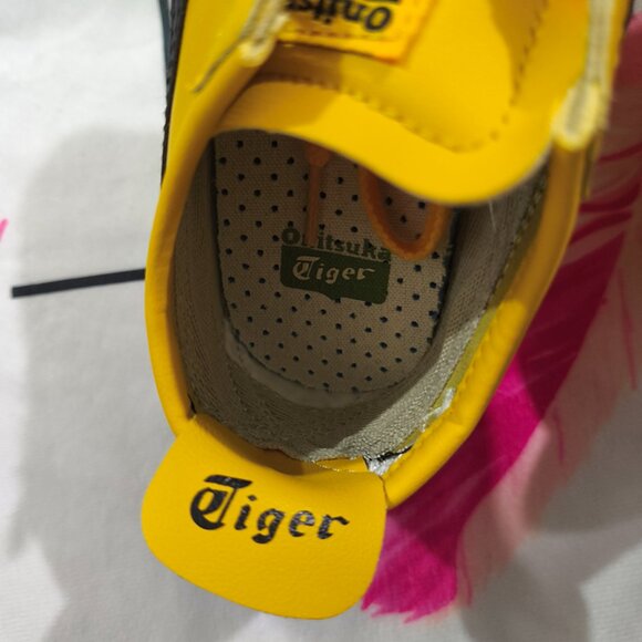 Onitsuka Tiger Bright Yellow Leather Patchwork Retro Sneakers - Picture 6 of 7
